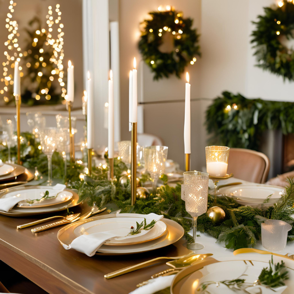modern and elegant holiday table setting